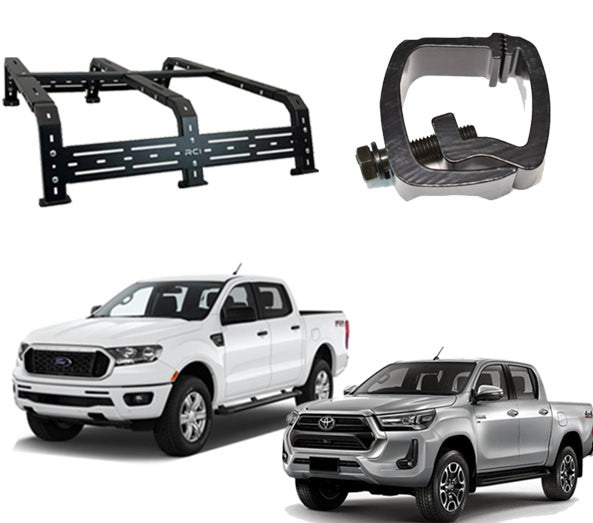 RCI | 12″ HD BED RACK STEEL UNIVERSAL BED | HILUX/RANGER | C-CLAMP FOR DRILL FREE INSTALL