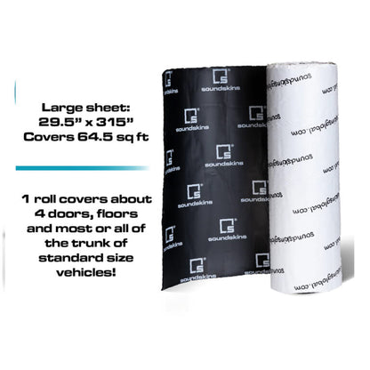 SOUNDSKINS GLOBAL | PRO PLUS 3 LAYERED 0.18″ THICK SHEET BUTYL, FOIL & ACOUSTIC FOAM