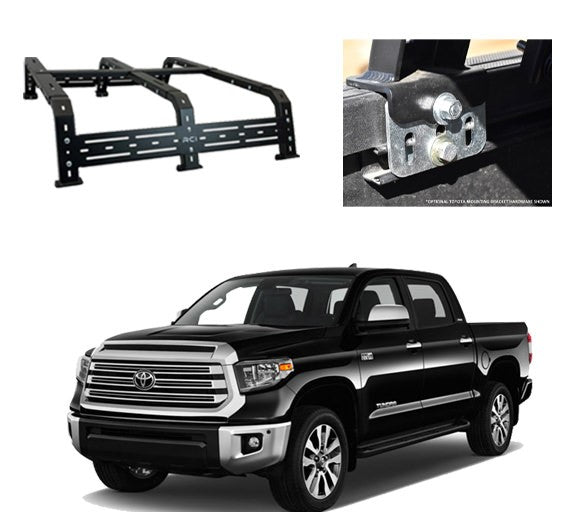 RCI | 12″ HD BED RACK STEEL FOR SHORT AND STANDARD BED | TUNDRA | FACTORY ACCESSORY RAILS MOUNTS FOR DRILL FREE INSTALL
